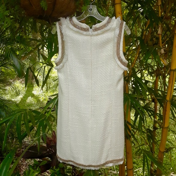 Rachel Zoe Chain Off White Tweed Fringe Trim - Picture 2 of 10